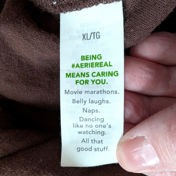 Aerie Linen Blend Pant Granola Slouchy Womens Xl Athleisure Natural Fibers Brown - Picture 10 of 12